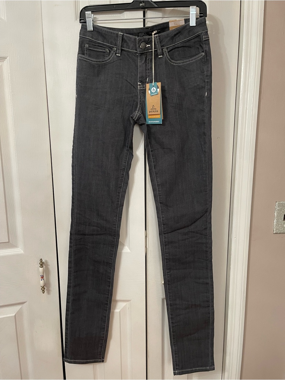 Prana Women's Kayla Mid Rise Skinny Slim Fit Stretch Denim Size 2 Inseam 36 Tall